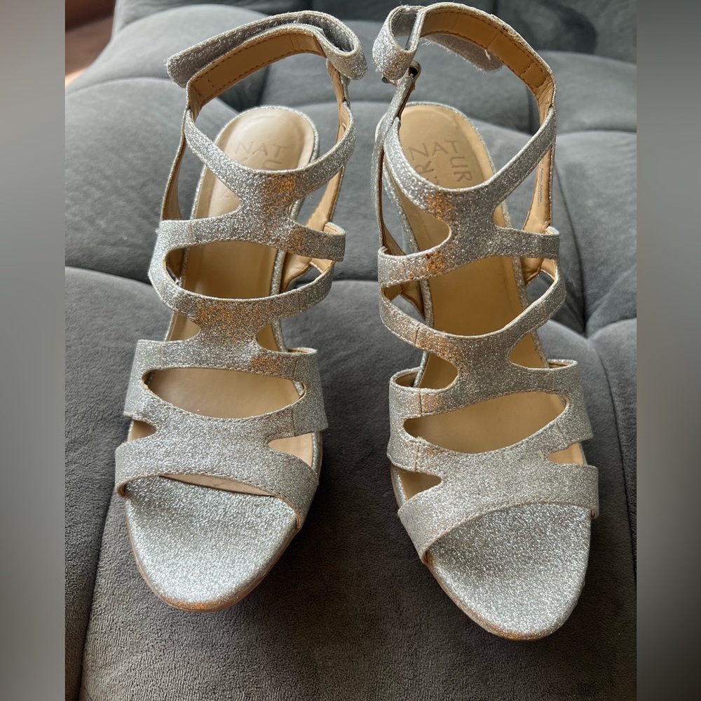 Silver Glitter Heels